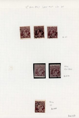 Australia 1918-20 SG 51 1 1/2d black-brown mint and used group cat 66 pounds