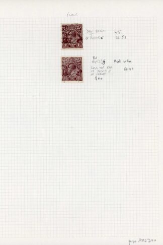 Australia 1918-23 SG 51 58 1 1/2d black-brown two used flaws