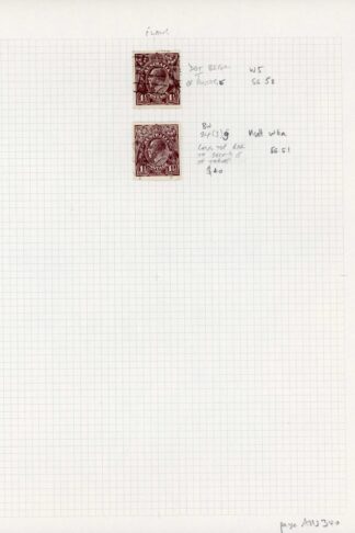 Australia 1918-23 SG 51 58 1 1/2d black-brown two used flaws