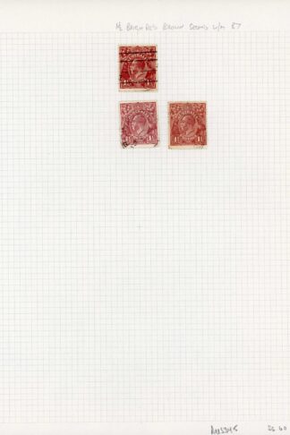 Australia 1918-23 SG 60 1 1/2d bright red-brown used group of 3 cat 12.75 pounds