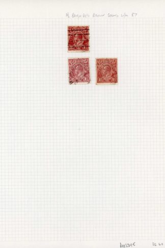 Australia 1918-23 SG 60 1 1/2d bright red-brown used group of 3 cat 12.75 pounds