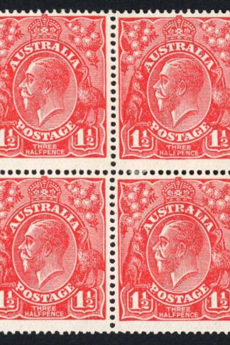 Australia 1924-5 SG 77b/c 1 1/2d scarlet HALEPENCE and thin RAL flaws VFM