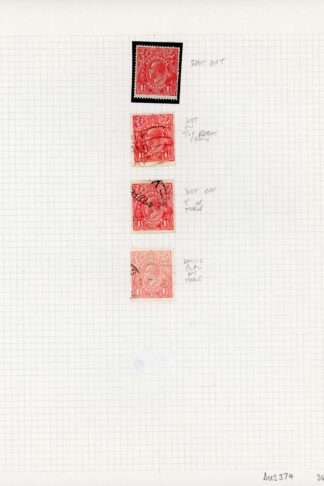 Australia 1924-5 SG 77 1 1/2d scarlet 2nd wmk mint and used group of flaws