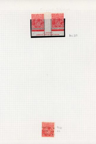 Australia 1926-30 SG 87 1 1/2d scarlet P 14 imprint pair mint cat 32++ pounds