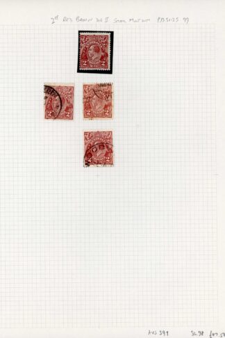Australia 1926-30 SG 98 2d red-brown die II P 13 1/2 x 12 1/2 mint and used