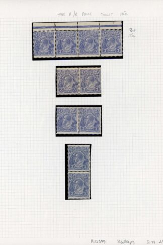 Australia 1924-5 SG 79 3d dull ultramarine 2nd wmk mint multiples group