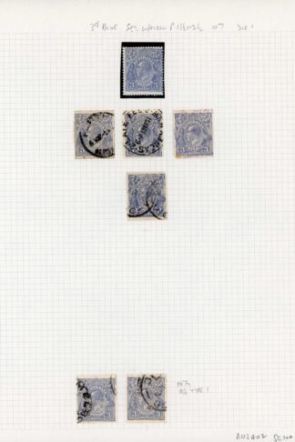 Australia 1926-30 SG 100 3d dull ultramarine P 13 1/2 x 12 1/2 mint and used gr