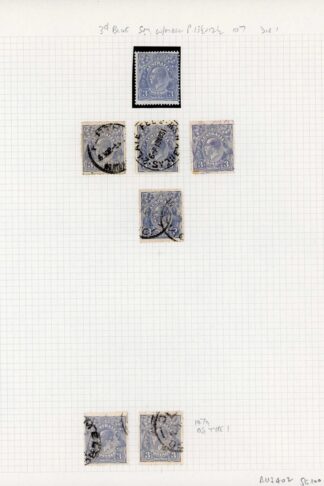 Australia 1926-30 SG 100 3d dull ultramarine P 13 1/2 x 12 1/2 mint and used gr