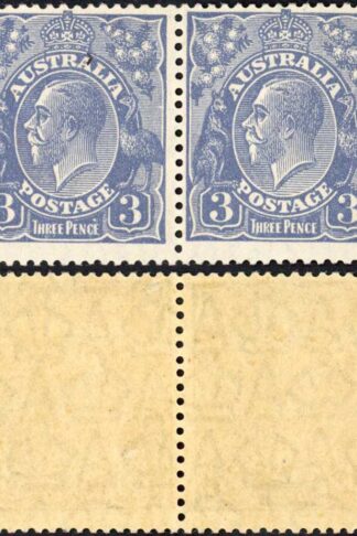 Australia 1926-30 SG 100 3d dull ultramarine P 13 1/2 x 12 1/2 type A/B VFM pair