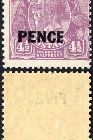 Australia 1930 SG 120 5d on 4 1/2d violet narrow E in PENCE mint
