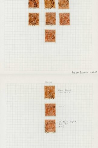 Australia 1931-6 SG 130 5d orange-brown wmk C of A mint and used group
