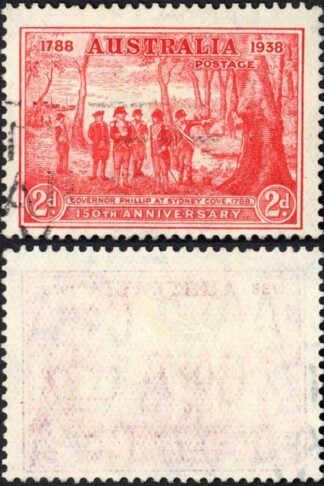 Australia 1937 SG 193 2d Foundation of NSW Man with Tail FLAW RETOUCH used
