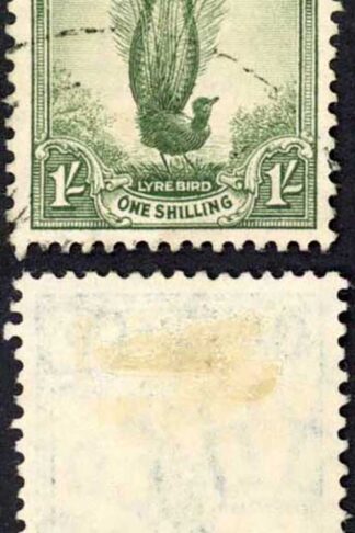 Australia 1937-49 SG 192a 1s grey-green P15x14 Roller Flaw VFU cat 40 pounds