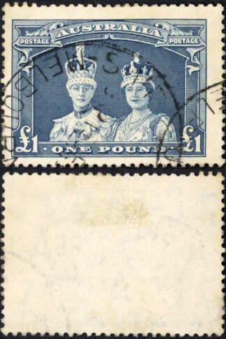Australia 1937-49 SG 178 1 pound bluish slate VFU cat 35 pounds