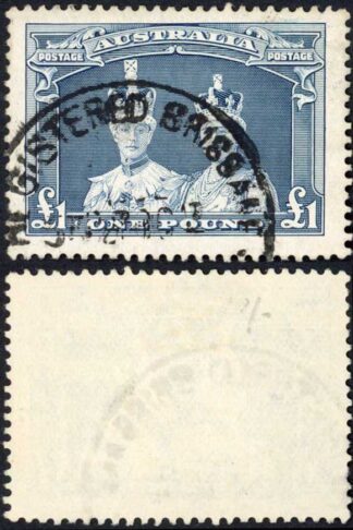 Australia 1937-49 SG 178 1 pound bluish slate VFU cat 35 pounds