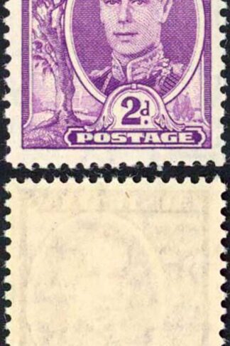 Australia 1942-50 SG 205 2d bright purple RE-ENTRY on POSTAGE UM