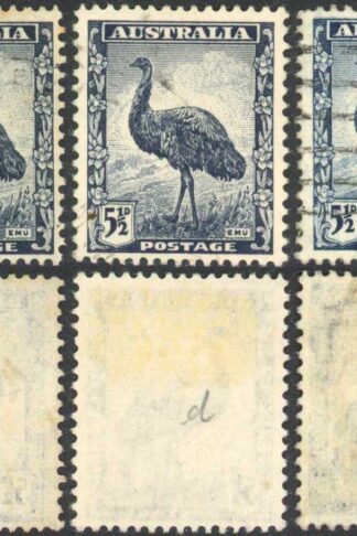 Australia 1942-50 SG 208 5 1/2d slate-blue three different varieties used