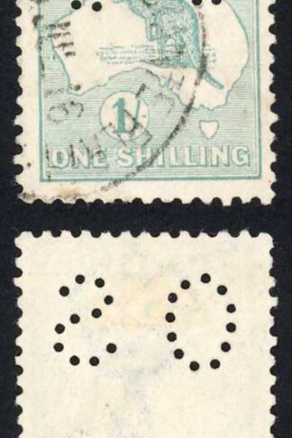 Australia 1915 SG O35 1s blue-green Kangaroo VFU cat 140 pounds