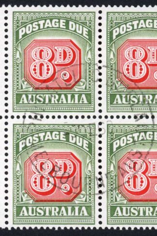 Australia P Due 1958-60 SG D138 8d no wmk block of four VFU cat 112 pounds