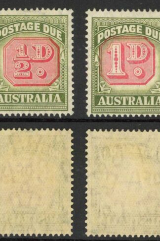 Australia P Due 1946-57 SG D119/20 1/2d and 1d misplaced centres VFM