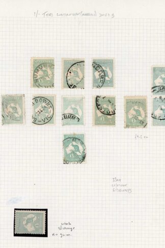 Australia 1915-27 SG 40 1s Kangaroo die IIB third wmk group on page c 198 pounds