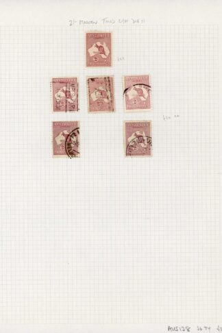 Australia 1923-4 SG 74 2s maroon Kangaroo group on page cat 245 pounds