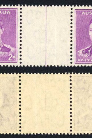 Australia SG185 2d Bright Purple Gutter Strip (one line) U/M