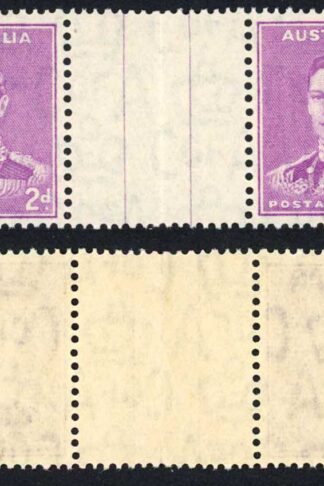 Australia SG185 2d Bright Purple Gutter Strip (two line) U/M