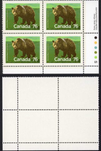 Canada Unitrade 1178i 76c Slater Paper Plate Block MNH Unitrade price 25