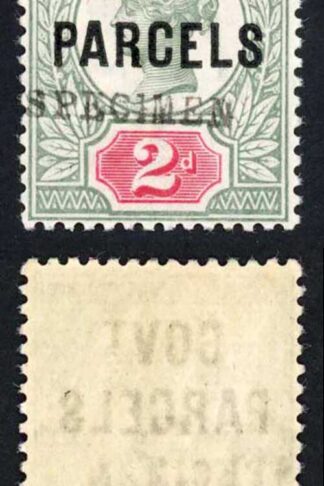 SGO705s 2d Jubilee opt Govt Parcels SPECIMEN Fresh U/M Cat 300 as mounted