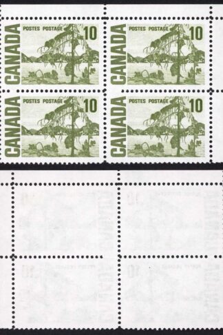 Canada Unitrade 462iii 10c HB Spotty White Gum Plate Block MNH Unitrade price 65