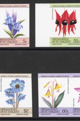 St Vincent (Grenadines) Flower set Imperf U/M