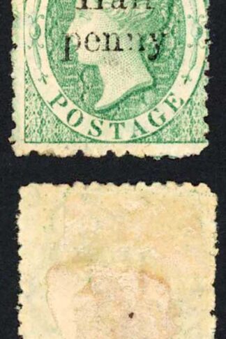St Lucia SG9 1/2d on (6d) emerald-green Prepared for use Part Gum Cat 70 pounds