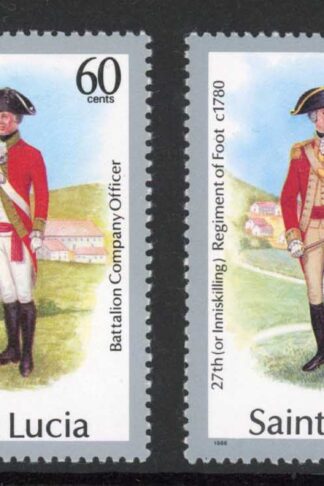 St Lucia Uniforms 1986 Imprint dates (not issued) 15c 60c 80c and 20 dollars U/M