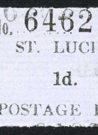 St Lucia SGD1e 1d HANDSTAMP NUMBER DOUBLED Cat 900 pounds