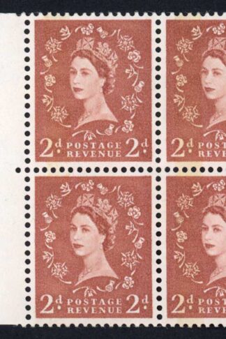 Dollis Hill 2d light Red-Brown Single 4mm side band at left Wmk upright U/M Blo