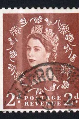 Dollis Hill 2d Red-brown wmk S/ways to right No Phosphor Used