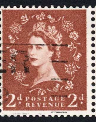 Dollis Hill 2d Light Red Brown No Wmk No Phos Strip of 3 Annotated 10/11 on Back
