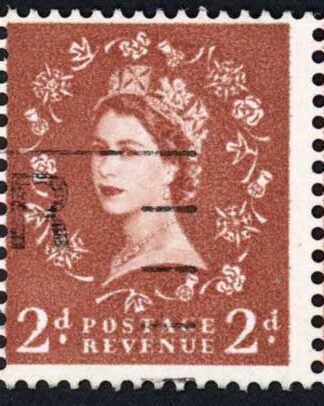 Dollis Hill 2d Light Red Brown No Wmk No Phos Strip of 3 Annotated 10/10 on Back