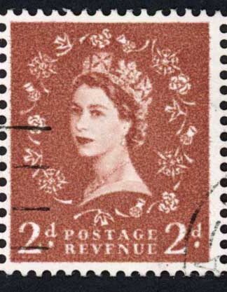 Dollis Hill 2d Light Red Brown No Wmk No Phos Strip of 3 Annotated 10/5 on Back