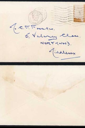 Dollis Hill Dummy Stamp with 4mm Violet Phosphor on re-used cover RARE