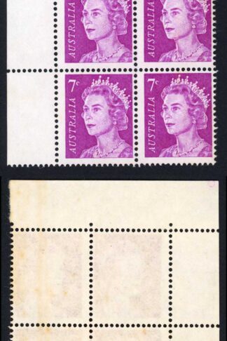 Australia BW447(2)d 7c Line through top pearl of Tiara (1/2) (toned) U/M