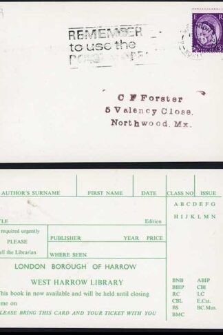Dollis Hill 3d (no wmk) Green All Over Phosphor on a Card