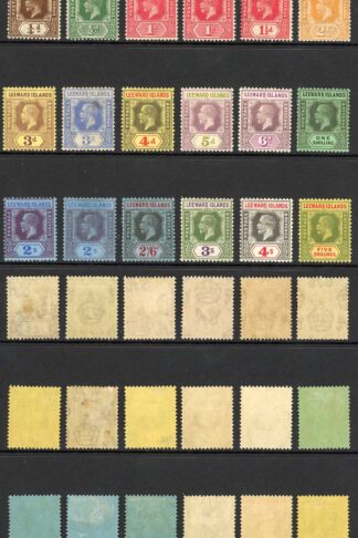 Leeward Is Wmk Script values to 5/- Cat 225 pounds M/M