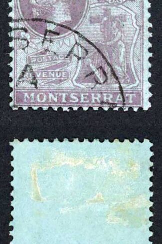 Montserrat SG57 2/- wmk Mult CA fine used Cat 60 pounds
