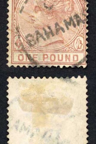 Bahamas SG57 QV One Pound Venetian Red CDS used Cat 250 pounds
