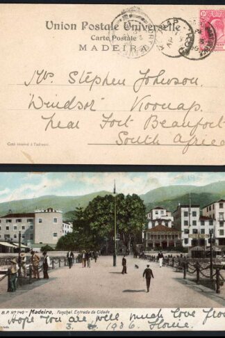 Cape of Good Hope 1906 Ocean Post Office postmark on postcard of Madeira