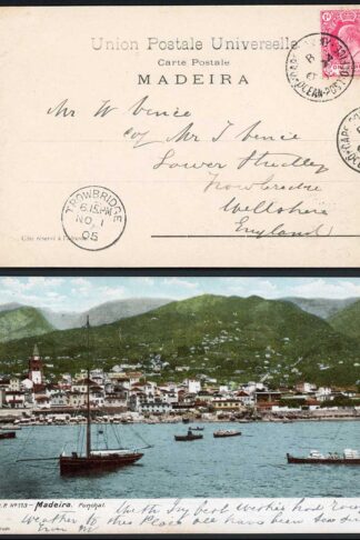 Cape of Good Hope 1905 Ocean Post Office B postmark on postcard of Madeira