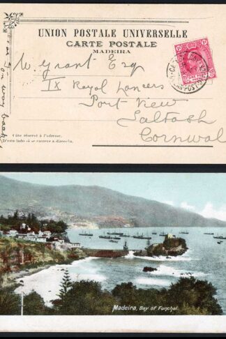 Cape of Good Hope 1907 Ocean Post Office B postmark on postcard of Madeira