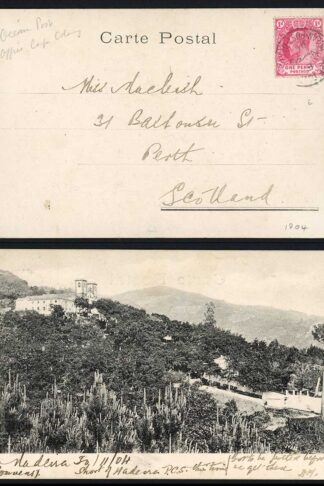 Cape of Good Hope 1904 Ocean Post Office E postmark on postcard of Madeira
